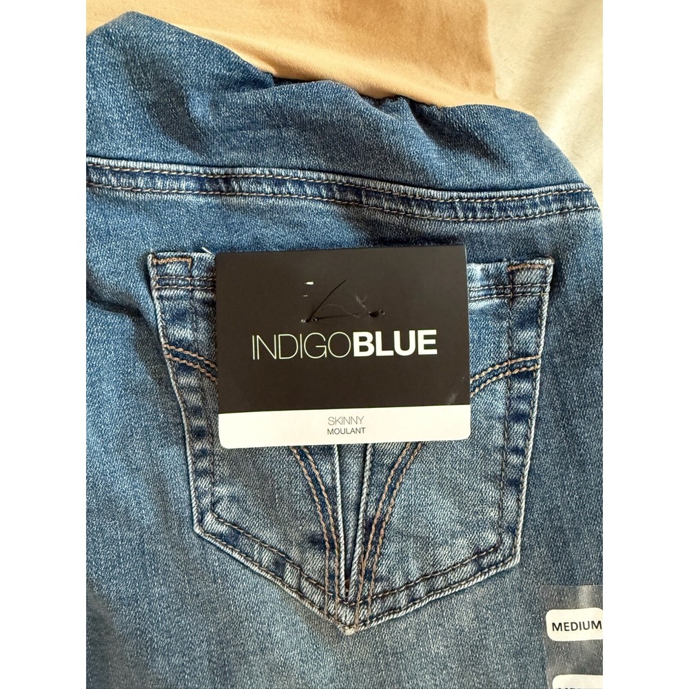 Indigo Blue Maternity Skinny Jeans Size Medium NWT - Picture 3 of 5